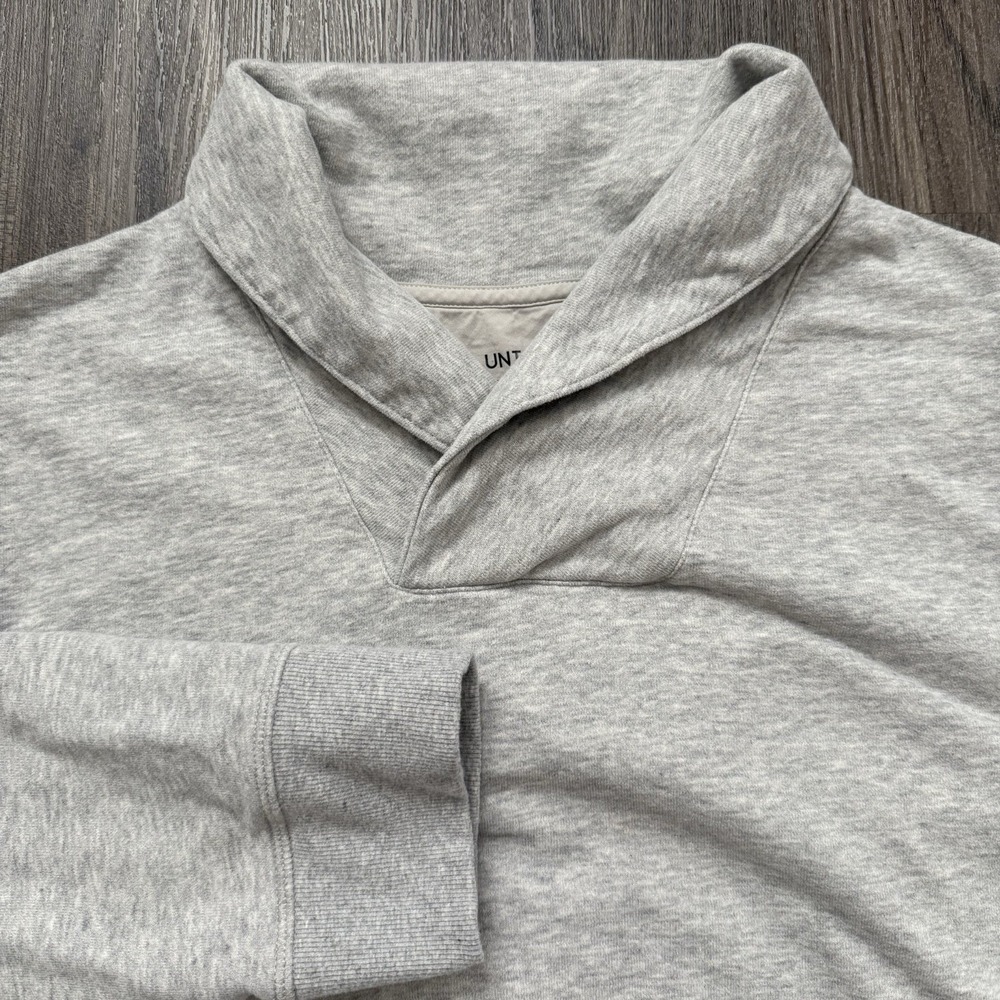 UNTUCKit Cline Cowl VNeck Pullover Sweater XXL Gray Heavy Weight Front Pouch